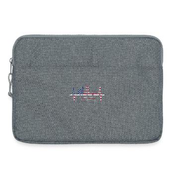 Boston Skyline Herzschlag USA Fan Herz Puls Liebe - Laptoptasche 15" - Grau meliert - Vorne