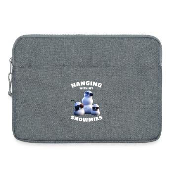 Hanging With My Snowmies Lustige Schneemänner - Laptoptasche 15" - Grau meliert - Vorne