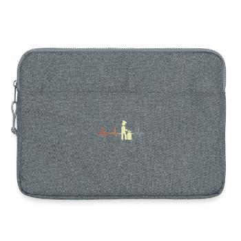 Cooking Stick Figure Heart Palpitations - Laptop bag 15" - heather grey - Front