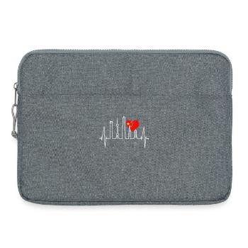 Shanghai Skyline Herzschlag China I Love Schanghai - Laptoptasche 15" - Grau meliert - Vorne