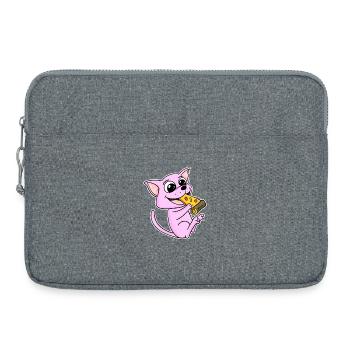 Sphynx Katze Pizza - Laptoptasche 15" - Grau meliert - Vorne