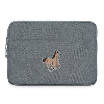 Cheval mignon - Équitation - Sacoche pour ordinateur portable 15 pouces - gris chiné - Devant