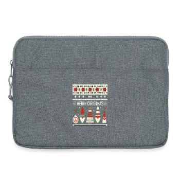Noël Gnomes tricot patron - Sacoche pour ordinateur portable 15 pouces - gris chiné - Devant