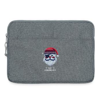 Santa Claus with Eye Patch Knitting Pattern - Laptop bag 15" - heather grey - Front