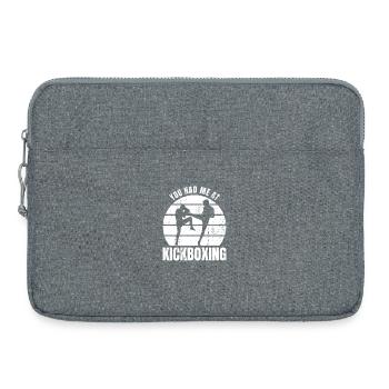 Tu m’as eu au kickboxing - Sacoche pour ordinateur portable 15 pouces - gris chiné - Devant
