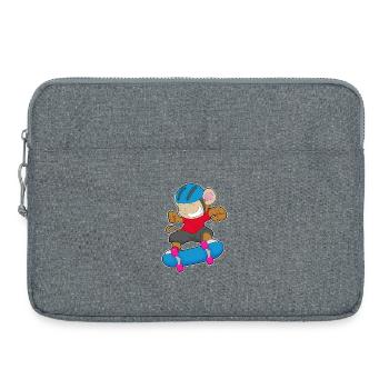 Affe Skater Skateboard Sport - Laptoptasche 15" - Grau meliert - Vorne