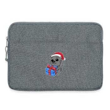 Chat Noël - Sacoche pour ordinateur portable 15 pouces - gris chiné - Devant