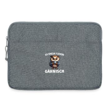 Lustiger Eule Kaffee Kaffeeliebhaber Eulen Spruch - Laptoptasche 15" - Grau meliert - Vorne