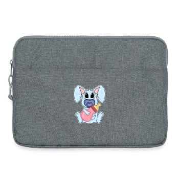 Motif de bébé lapin - Sacoche pour ordinateur portable 15 pouces - gris chiné - Devant