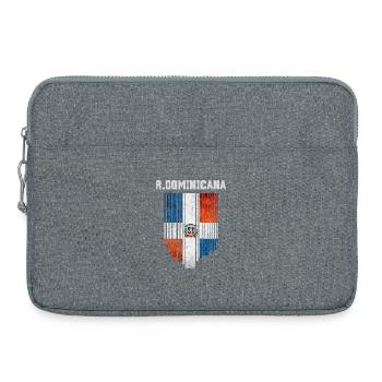 Drapeau de la République dominicaine, fierté dominicaine - Sacoche pour ordinateur portable 15 pouces - gris chiné - Devant