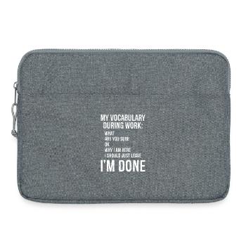 Mon vocabulaire pendant le travail - Sacoche pour ordinateur portable 15 pouces - gris chiné - Devant