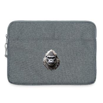 Gorillakopf Tribal Weißes Gorilla-Tattoo - Laptoptasche 15" - Grau meliert - Vorne