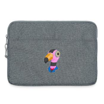 Flamingo Roboter - Laptoptasche 15" - Grau meliert - Vorne