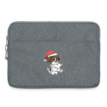 Chien allemand à poil court Animal Noël - Sacoche pour ordinateur portable 15 pouces - gris chiné - Devant