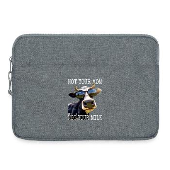 Not Your Mom Not Your Milk Vegan Veggie Vegetarier - Laptoptasche 15" - Grau meliert - Vorne