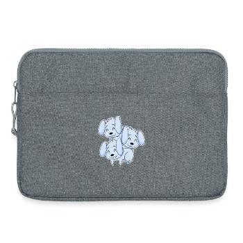 Motif de lapin - Sacoche pour ordinateur portable 15 pouces - gris chiné - Devant