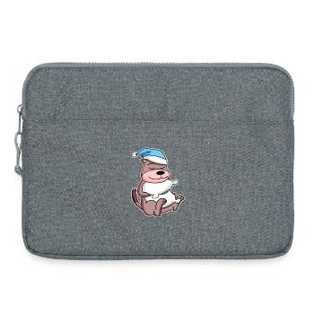 Belette avec oreiller et bonnet de somnolence - Sacoche pour ordinateur portable 15 pouces - gris chiné - Devant