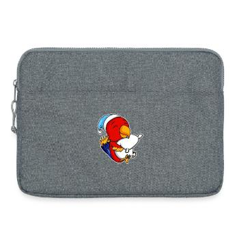 Perroquet avec oreiller et bonnet somnolent - Sacoche pour ordinateur portable 15 pouces - gris chiné - Devant