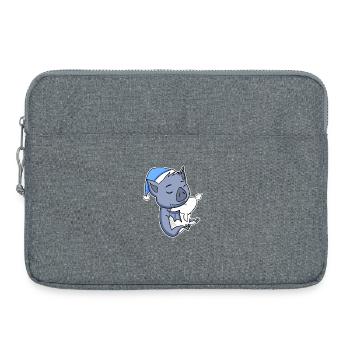 Chauve-souris avec oreiller et bonnet somnolent - Sacoche pour ordinateur portable 15 pouces - gris chiné - Devant