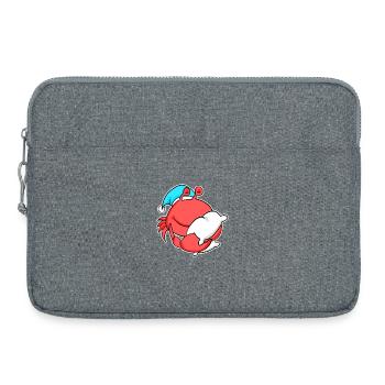 Crabe avec oreiller et bonnet somnolent - Sacoche pour ordinateur portable 15 pouces - gris chiné - Devant