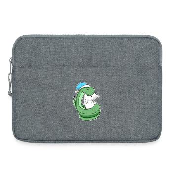 Serpent avec oreiller et bonnet somnolent - Sacoche pour ordinateur portable 15 pouces - gris chiné - Devant