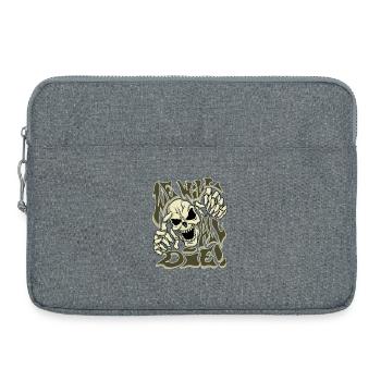 We will all die, scary, horror art, skull creepy - Laptop bag 15" - heather grey - Front