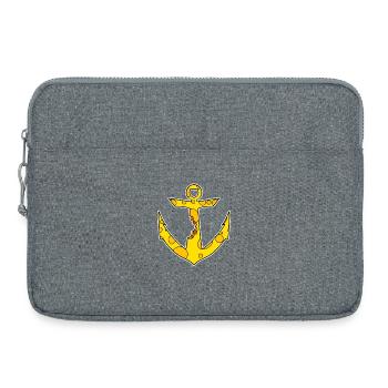 Symbole du capitaine de l’ancre de fromage - Sacoche pour ordinateur portable 15 pouces - gris chiné - Devant