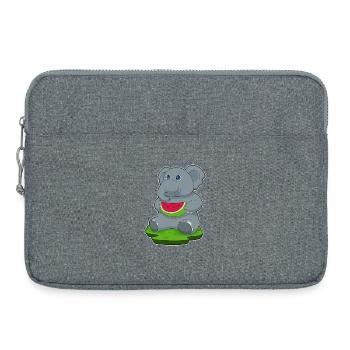 Elefant Wassermelone  - Laptoptasche 15" - Grau meliert - Vorne