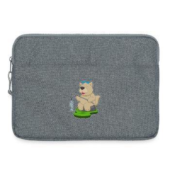 Chien Pêcheur Pêche Aux Poissons - Sacoche pour ordinateur portable 15 pouces - gris chiné - Devant