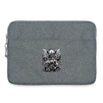 Himmlische Bauernprotest Traktor Demo - Laptoptasche 15" - Grau meliert - Vorne