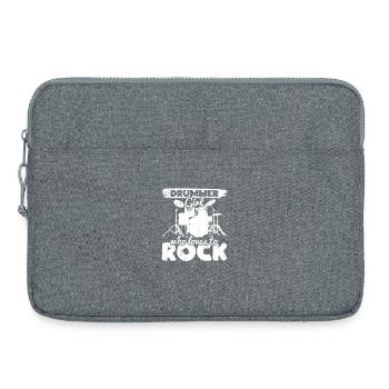 Schlagzeugerin die Rockmusik liebt - Laptoptasche 15" - Grau meliert - Vorne