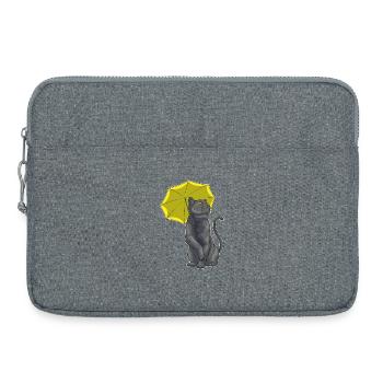 Katze Regenschirm - Laptoptasche 15" - Grau meliert - Vorne