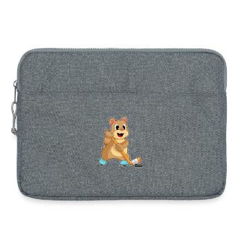 Ours Hockey sur glace Bâton de hockey sur glace - Sacoche pour ordinateur portable 15 pouces - gris chiné - Devant