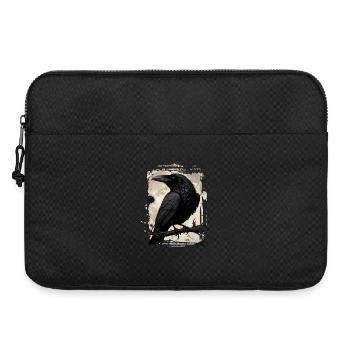 Corbeau sur branche devant la pleine lune - Sacoche pour ordinateur portable 15 pouces - noir - Devant