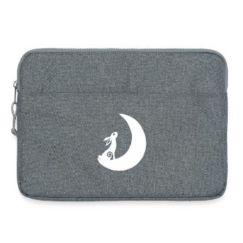A rabbit on the moon - Laptop bag 15" - heather grey - Front