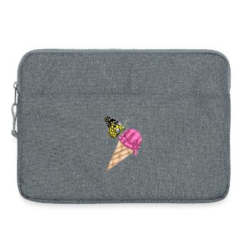 Butterfly Waffle Ice Cream - Laptop bag 15" - heather grey - Front