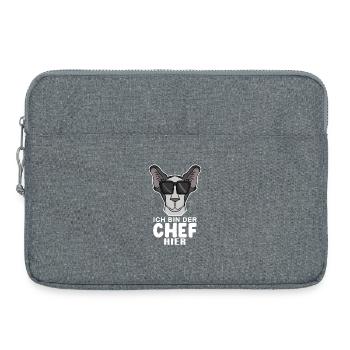 Chef Spruch Anführer Hund - Laptoptasche 15" - Grau meliert - Vorne