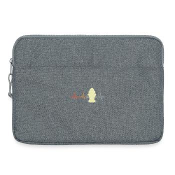 Vintage Fire Hydrant Heart Line - Laptop bag 15" - heather grey - Front