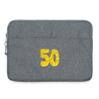 50 ans Motif Funny Cheese - Sacoche pour ordinateur portable 15 pouces - gris chiné - Devant
