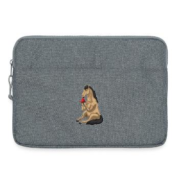 Pferd Wassermelone - Laptoptasche 15" - Grau meliert - Vorne