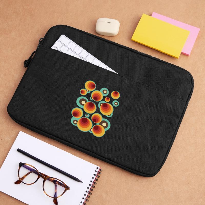 50s 60s Retro Pattern Circle Style Pattern Laptop bag 15"