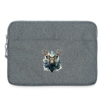 Deer in the Forest Watercolors - Laptop bag 15" - heather grey - Front