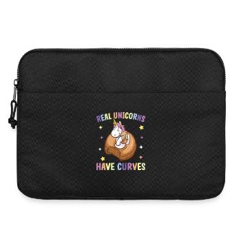 Echtes Einhorn hat Kurven mollig Einhornfan - Laptoptasche 15" - Schwarz - Vorne