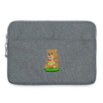 Bear Easter Paint - Laptop bag 15" - heather grey - Front