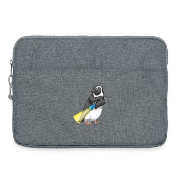 Lampe de poche pingouin - Sacoche pour ordinateur portable 15 pouces - gris chiné - Devant