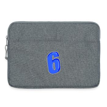 Zahl 6 Nummer - Laptoptasche 15" - Grau meliert - Vorne