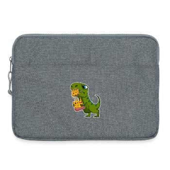 Dino Motif Dinosaur Pizza Delicious - Laptop bag 15" - heather grey - Front