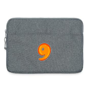 Nine - 9 Motif - Laptop bag 15" - heather grey - Front