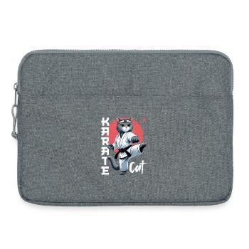 Funny Cat Karate Cat Martial Arts Design - Laptop bag 15" - heather grey - Front