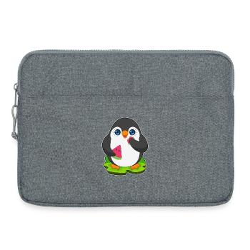 Pinguin Wassermelone  - Laptoptasche 15" - Grau meliert - Vorne
